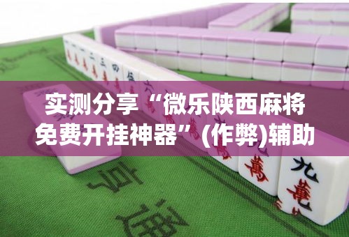 实测分享“微乐陕西麻将免费开挂神器”(作弊)辅助透视教程