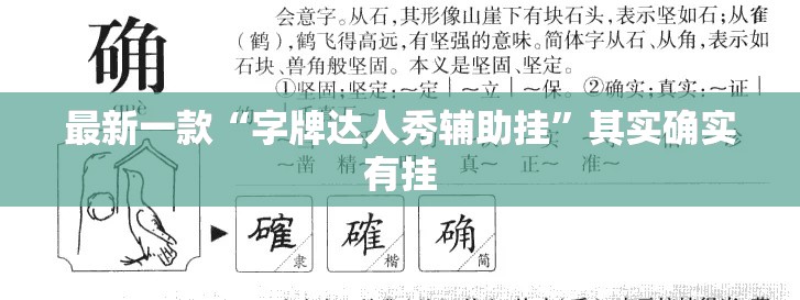 最新一款“字牌达人秀辅助挂	”其实确实有挂