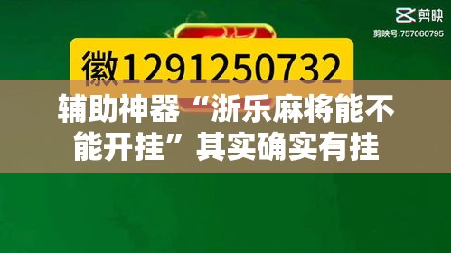 辅助神器“浙乐麻将能不能开挂”其实确实有挂