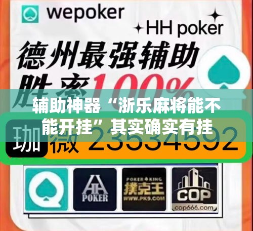 辅助神器“浙乐麻将能不能开挂”其实确实有挂