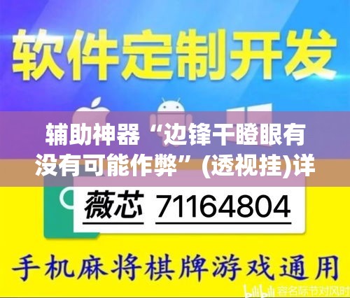 辅助神器“边锋干瞪眼有没有可能作弊”(透视挂)详细使用教程