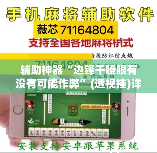 辅助神器“边锋干瞪眼有没有可能作弊”(透视挂)详细使用教程