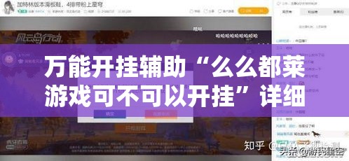 万能开挂辅助“么么都莱游戏可不可以开挂”详细分享装挂步骤