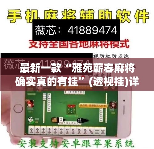 最新一款“雅苑蕲春麻将确实真的有挂”(透视挂)详细使用教程