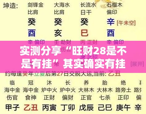 实测分享“旺财28是不是有挂”其实确实有挂