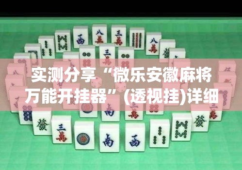 实测分享“微乐安徽麻将万能开挂器”(透视挂)详细使用教程