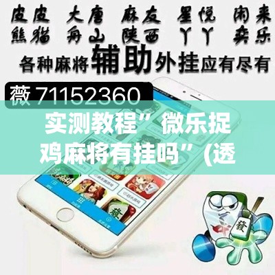 实测教程	”微乐捉鸡麻将有挂吗”(透视挂)详细使用教程