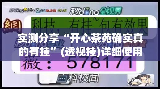 实测分享“开心茶苑确实真的有挂”(透视挂)详细使用教程