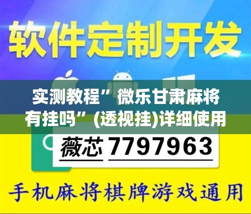 实测教程”微乐甘肃麻将有挂吗	”(透视挂)详细使用教程