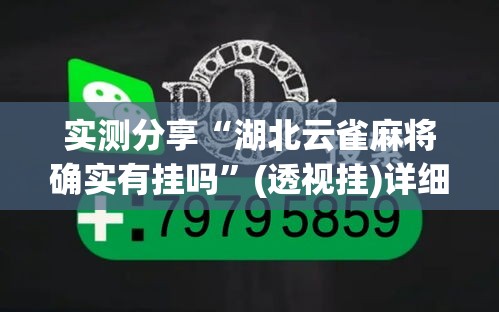 实测分享“湖北云雀麻将确实有挂吗	”(透视挂)详细使用教程