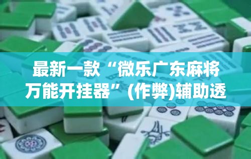 最新一款“微乐广东麻将万能开挂器”(作弊)辅助透视教程