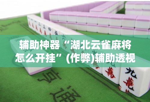 辅助神器“湖北云雀麻将怎么开挂”(作弊)辅助透视教程