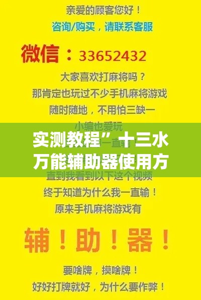 实测教程”十三水万能辅助器使用方法	”(作弊)辅助透视教程