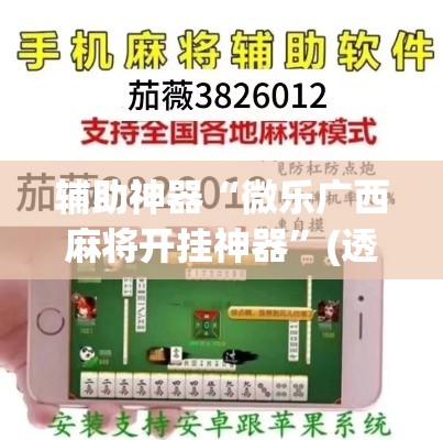 辅助神器“微乐广西麻将开挂神器	”(透视挂)详细使用教程