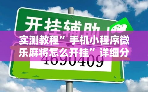 实测教程”手机小程序微乐麻将怎么开挂	”详细分享装挂步骤