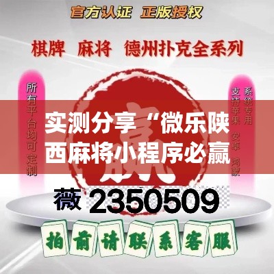 实测分享“微乐陕西麻将小程序必赢神器免费安装”(作弊)辅助透视教程