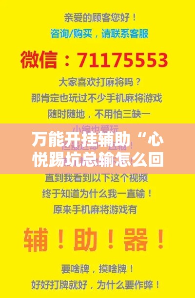 万能开挂辅助“心悦踢坑总输怎么回事	”详细分享装挂步骤