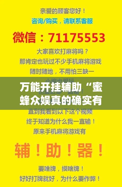 万能开挂辅助“蜜蜂众娱真的确实有挂”(透视挂)详细使用教程