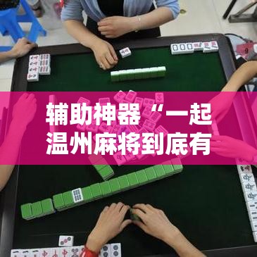 辅助神器“一起温州麻将到底有没有挂”其实确实有挂