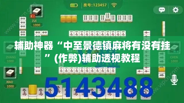 辅助神器“中至景德镇麻将有没有挂”(作弊)辅助透视教程