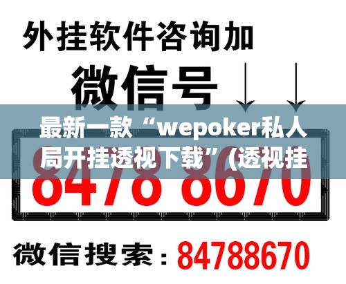 最新一款“wepoker私人局开挂透视下载”(透视挂)详细使用教程