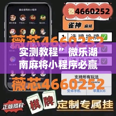 实测教程”微乐湖南麻将小程序必赢神器免费	”(作弊)辅助透视教程