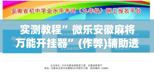 实测教程”微乐安徽麻将万能开挂器	”(作弊)辅助透视教程