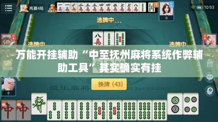 万能开挂辅助“中至抚州麻将系统作弊辅助工具”其实确实有挂
