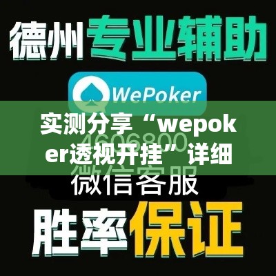 实测分享“wepoker透视开挂”详细分享装挂步骤