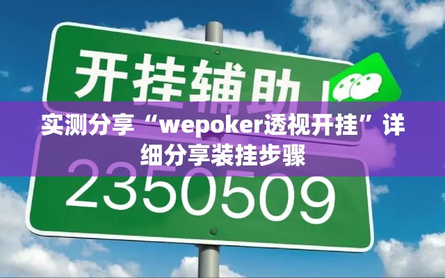 实测分享“wepoker透视开挂”详细分享装挂步骤