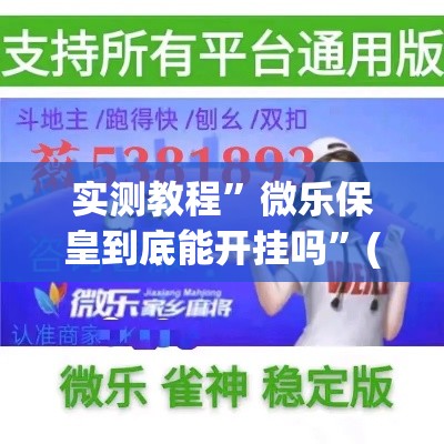 实测教程	”微乐保皇到底能开挂吗”(作弊)辅助透视教程