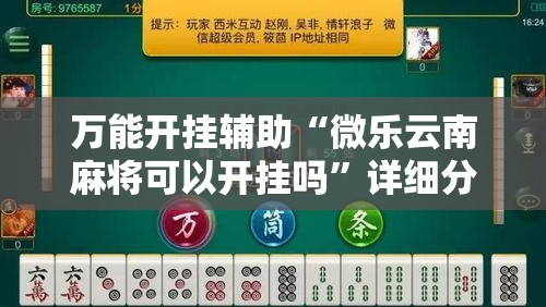 万能开挂辅助“微乐云南麻将可以开挂吗	”详细分享装挂步骤