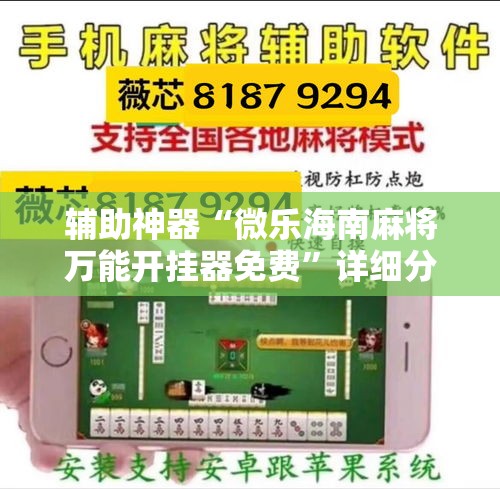 辅助神器“微乐海南麻将万能开挂器免费”详细分享装挂步骤