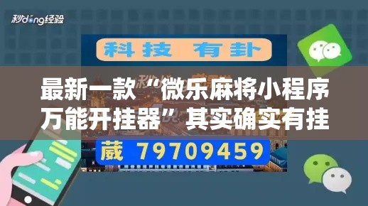 最新一款“微乐麻将小程序万能开挂器”其实确实有挂