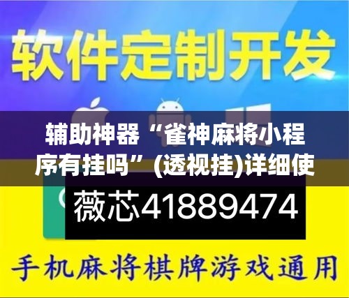 辅助神器“雀神麻将小程序有挂吗	”(透视挂)详细使用教程