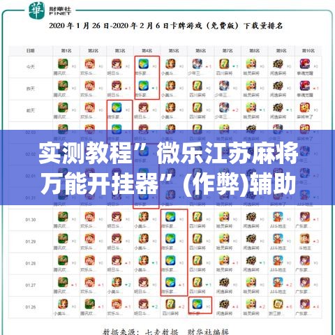 实测教程”微乐江苏麻将万能开挂器”(作弊)辅助透视教程