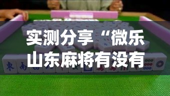 实测分享“微乐山东麻将有没有挂”(作弊)辅助透视教程