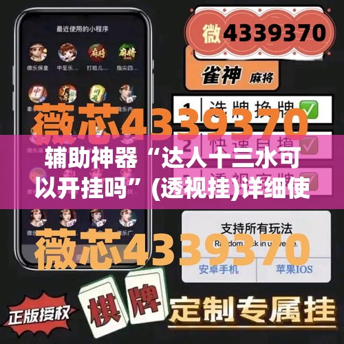辅助神器“达人十三水可以开挂吗”(透视挂)详细使用教程