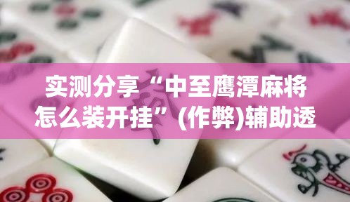 实测分享“中至鹰潭麻将怎么装开挂”(作弊)辅助透视教程