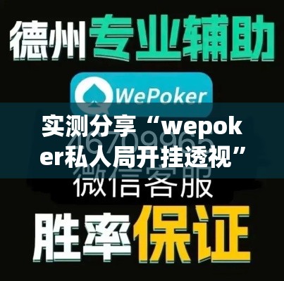 实测分享“wepoker私人局开挂透视”(透视挂)详细使用教程