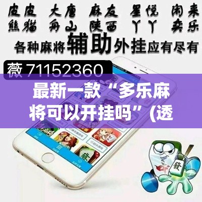 最新一款“多乐麻将可以开挂吗”(透视挂)详细使用教程