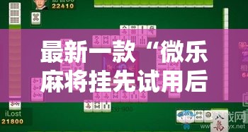 最新一款“微乐麻将挂先试用后付款”其实确实有挂