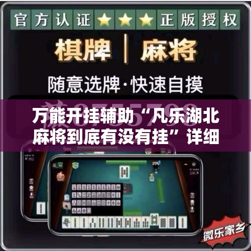 万能开挂辅助“凡乐湖北麻将到底有没有挂	”详细分享装挂步骤