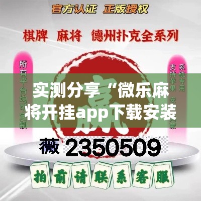 实测分享“微乐麻将开挂app下载安装”详细分享装挂步骤