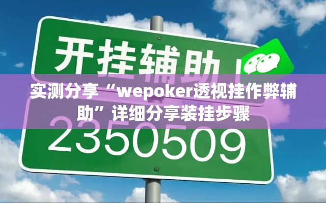 实测分享“wepoker透视挂作弊辅助	”详细分享装挂步骤