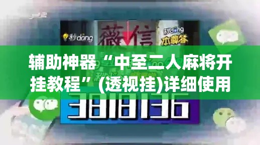 辅助神器“中至二人麻将开挂教程”(透视挂)详细使用教程