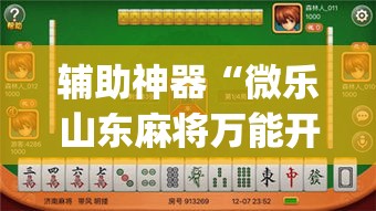 辅助神器“微乐山东麻将万能开挂器通用版”(透视挂)详细使用教程