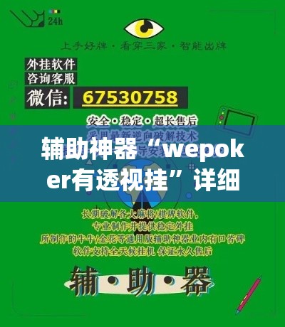 辅助神器“wepoker有透视挂”详细分享装挂步骤